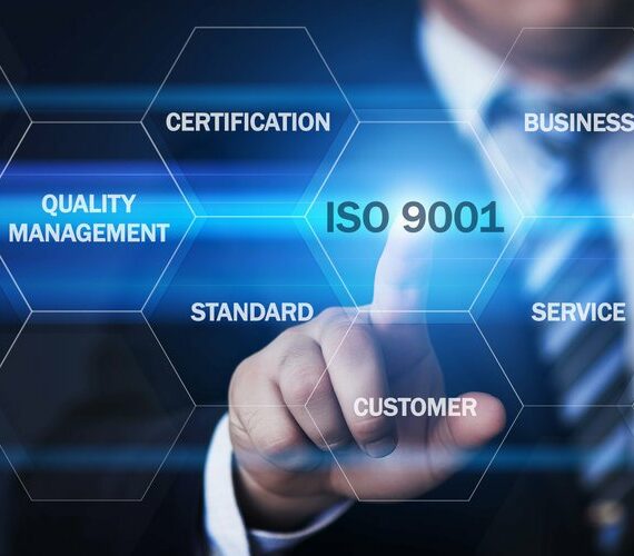 Man pointing to ISO 9001