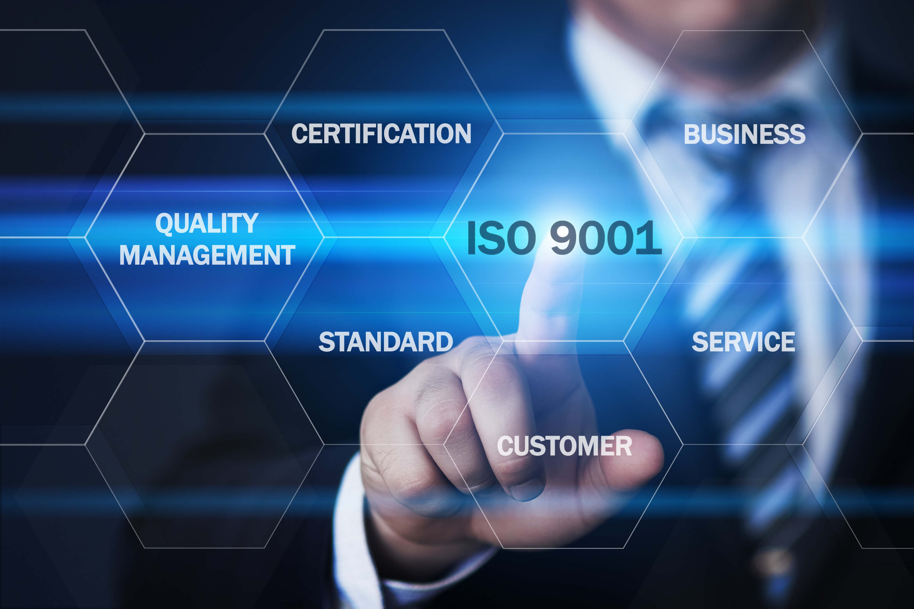 Man pointing to ISO 9001