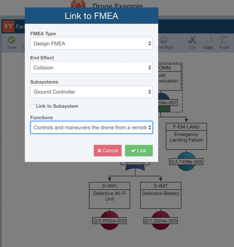 Fault Tree - FMEA Integration with Linking and Syncing