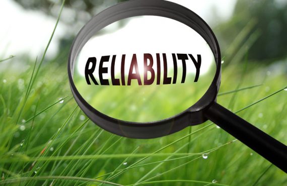 "Reliability" word in magnifying glass