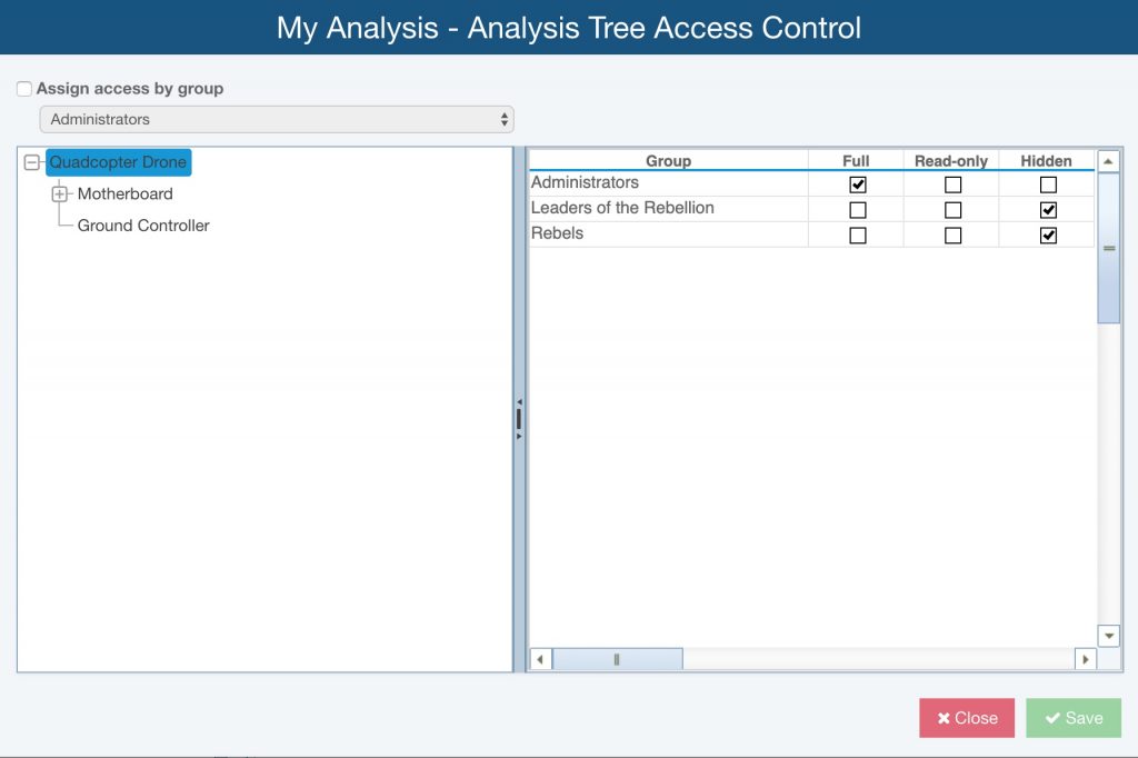 Relyence Access Control Features