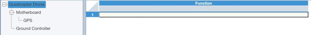 FMEA Worksheet showing on Function column