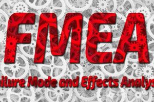 FMEA word in Red with Gears in background