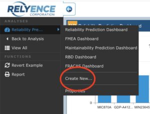 Create New Dashboard menu command