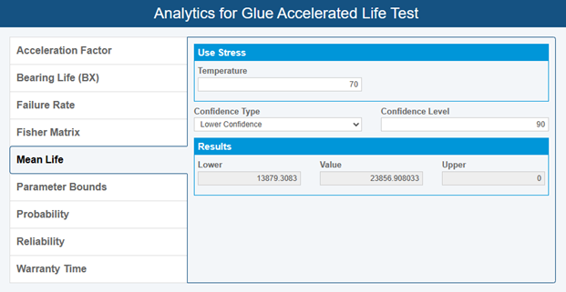Mean Life Analytics Calculator screenshot