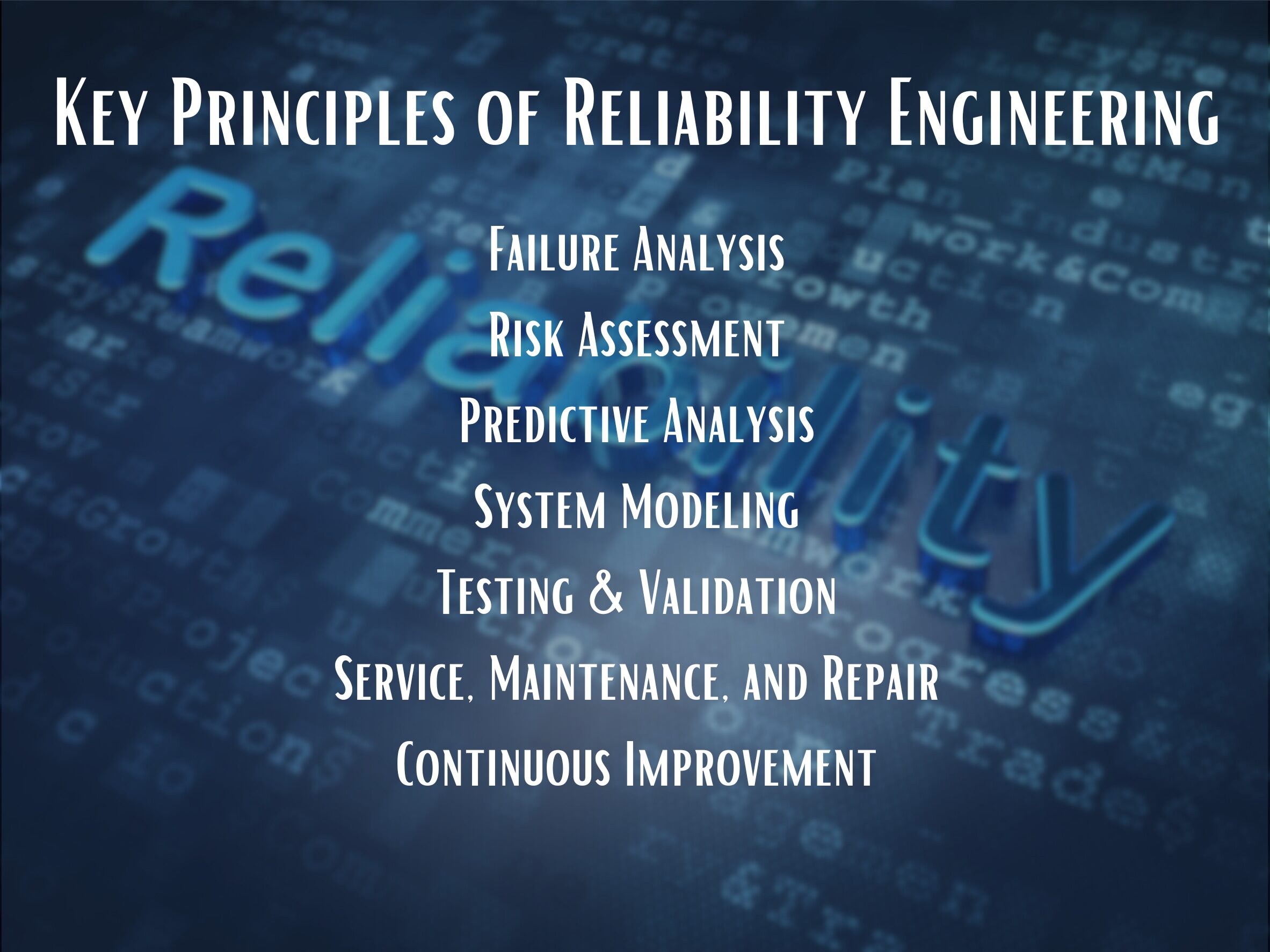 Key Principles of Reliability Engineering infographic