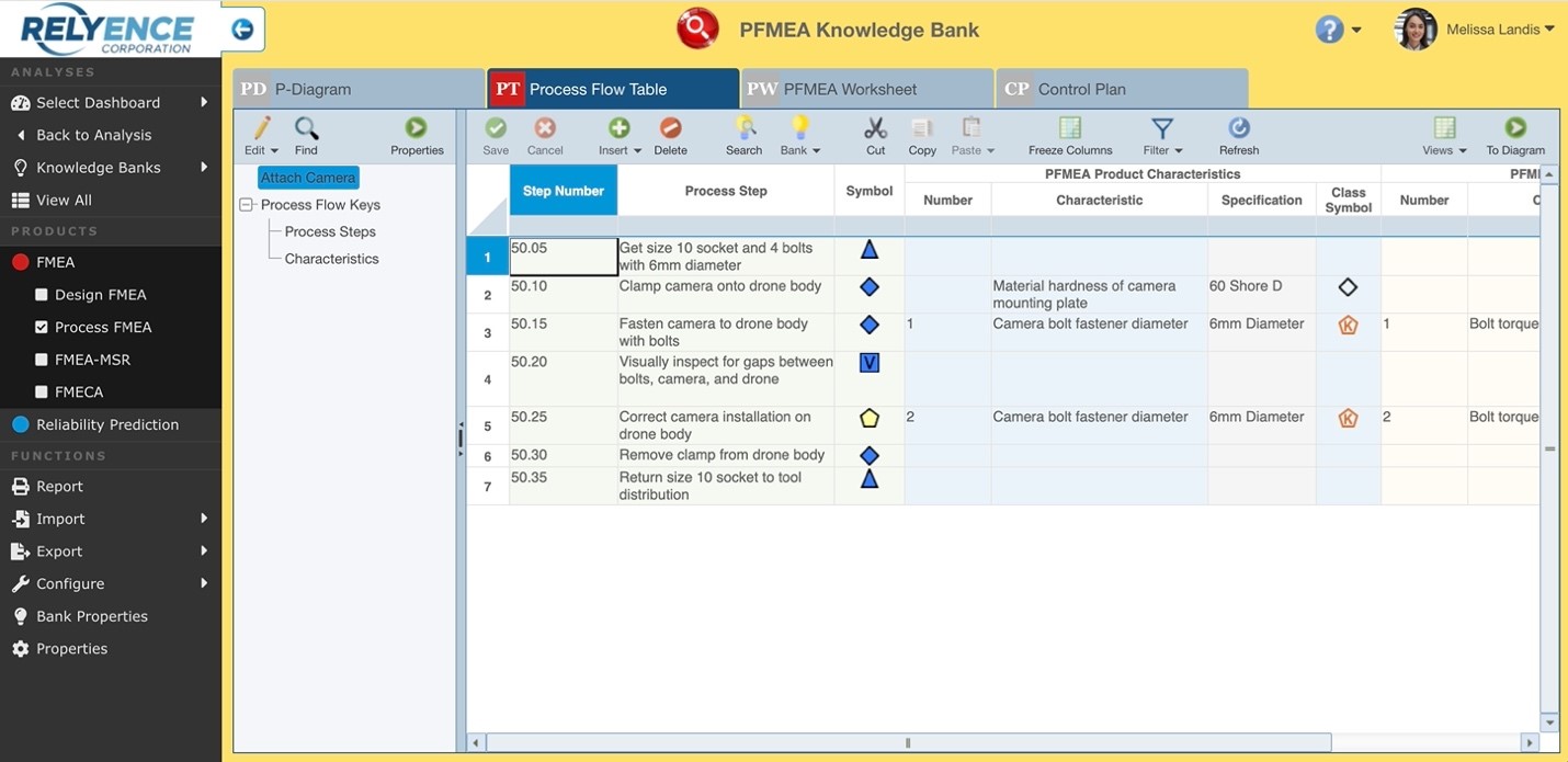 Knowledge Banks in PFMEA screenshot