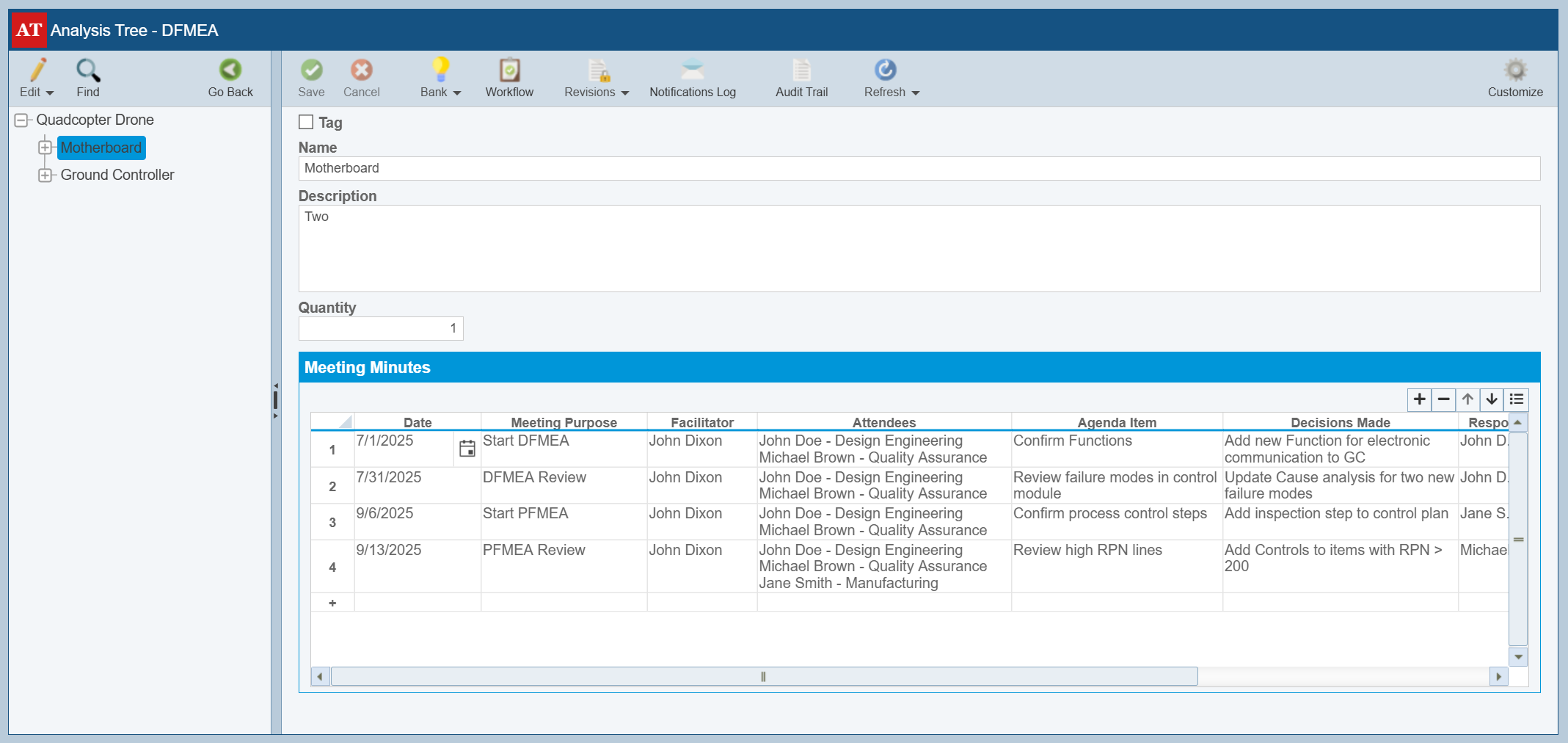 Analysis Tree Subtables screenshot