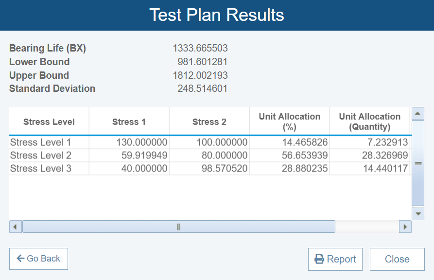 ALT Test Planning Results screenshot
