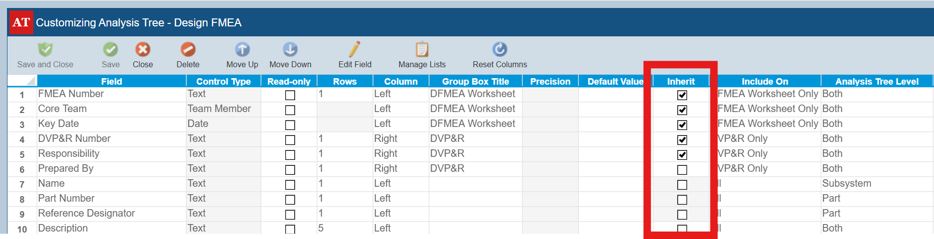 Inherit Properties screenshot