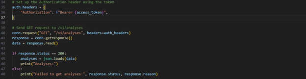 Python Example Bearer Token graphic