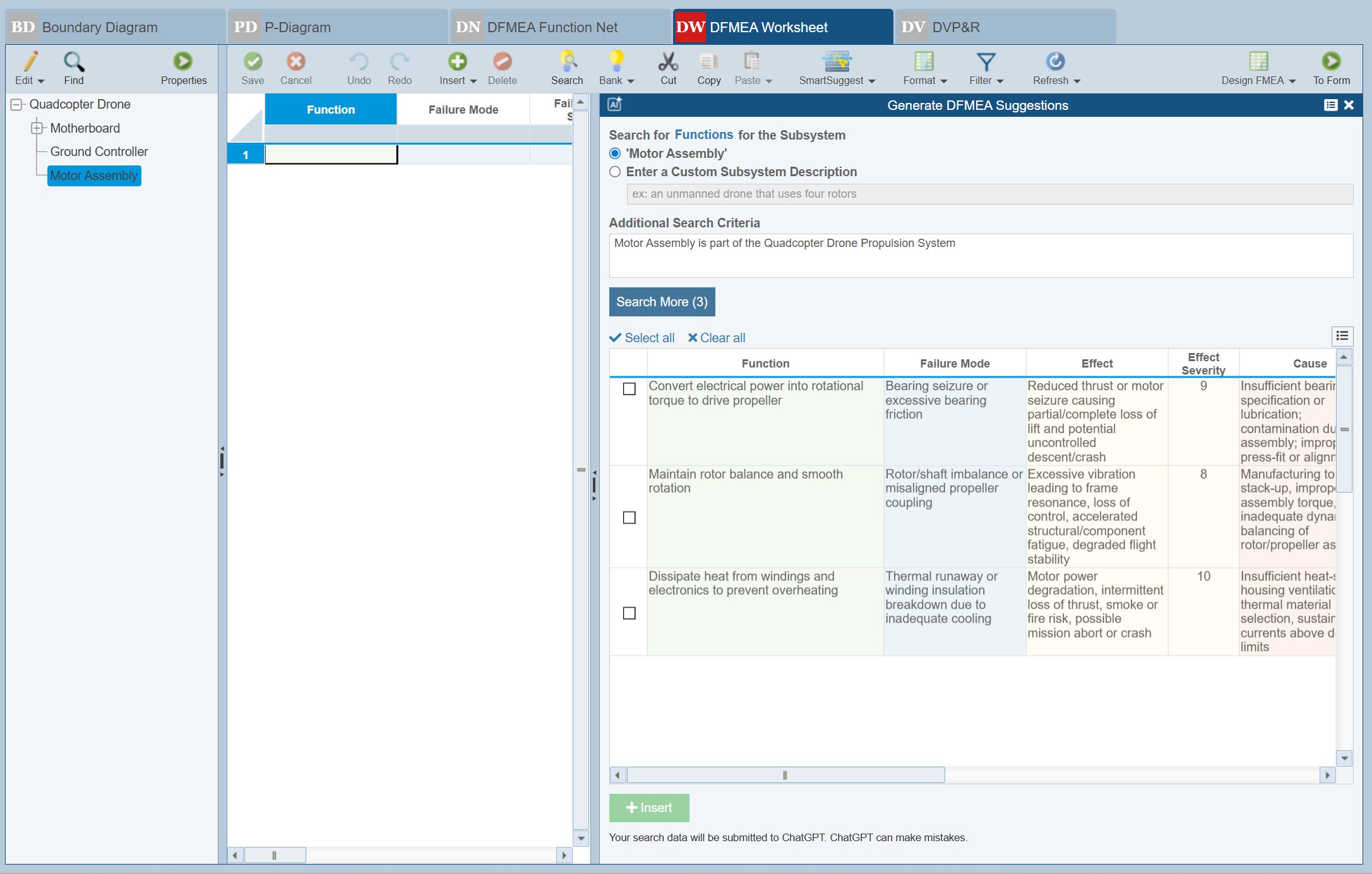 Generate Suggestions Example screenshot