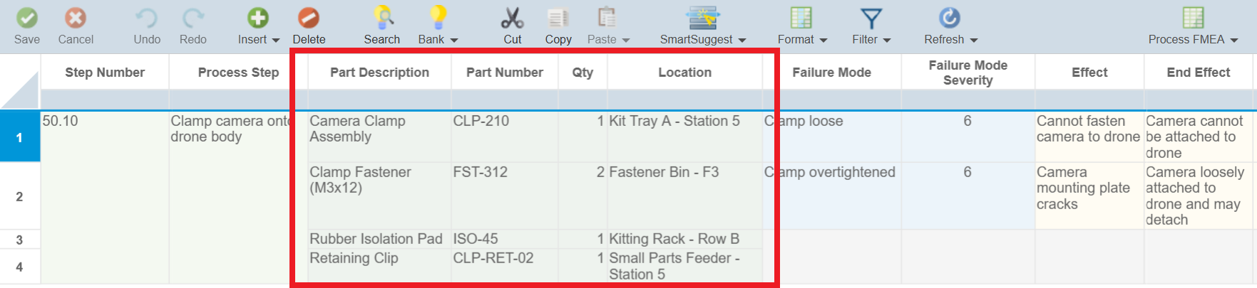 Step Subtable screenshot