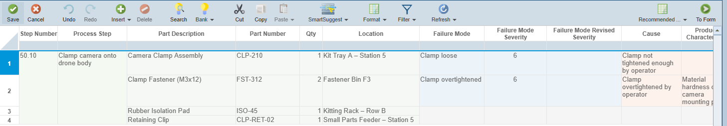 Step Subtable screenshot